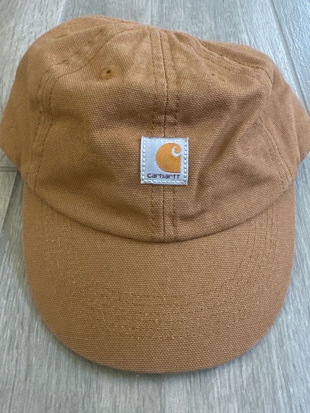 Carhartt infant Tan Canvas Cap with Logo Patch